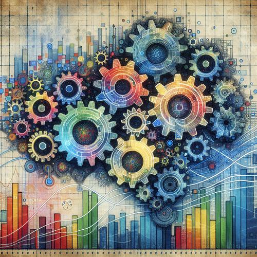 Conceptual image of AI gears and financial charts intertwining, symbolizing dynamic financial planning.
