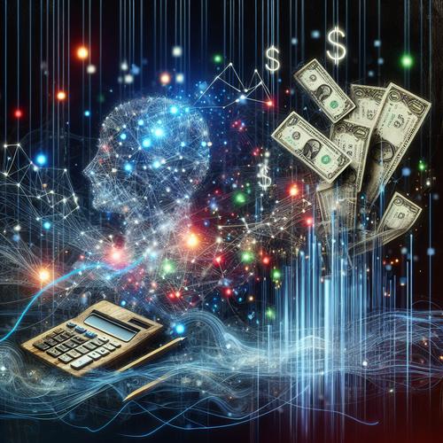 Abstract visual of AI data streams intertwining with traditional accounting symbols, signifying the evolution of the accountant's role.